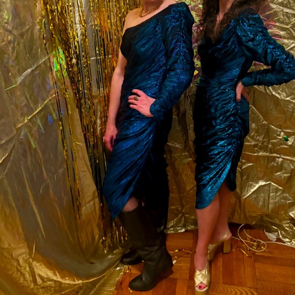 1980s New Leaf by Samir Disco Gown - Picture 1 of 6